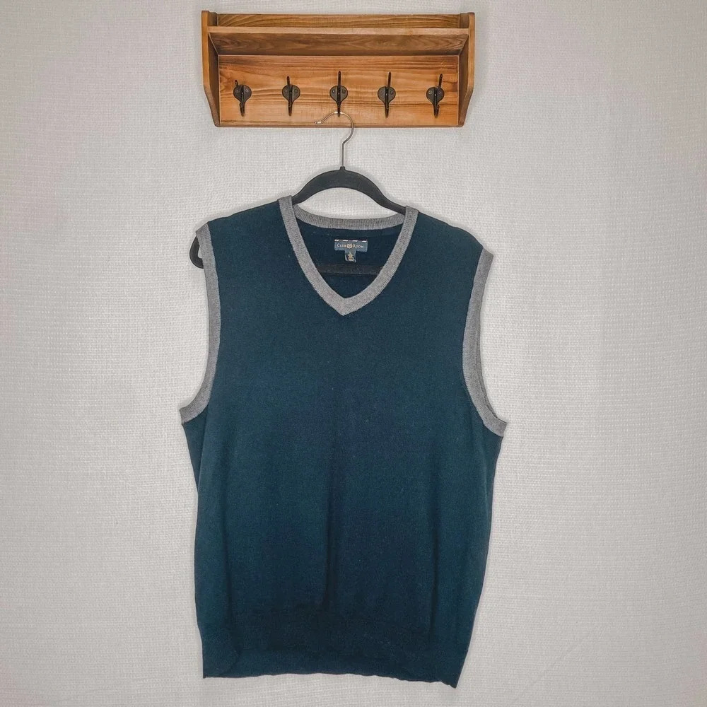 Club Room | Sweater Vest‎ Mens Wool Blend Navy